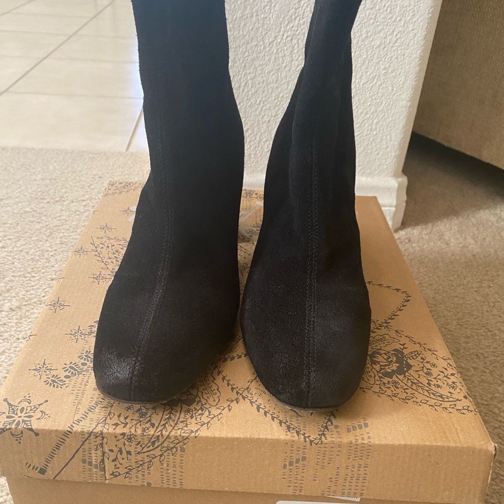 Free People Cecile Black Suede Ankle Boot - Picture 2 of 6